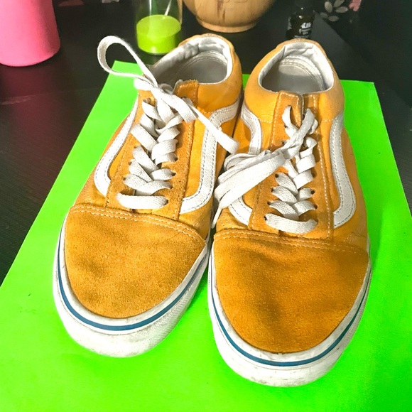 Suede and canvas yellow Vans women’s size 8 - Picture 1 of 6